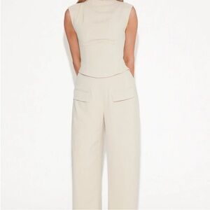ODD MUSE Wide Leg Trousers in Oat